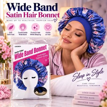 Wide Band Satin Hair Bonnet – Soft & Comfortable Sleep Hair Protection
